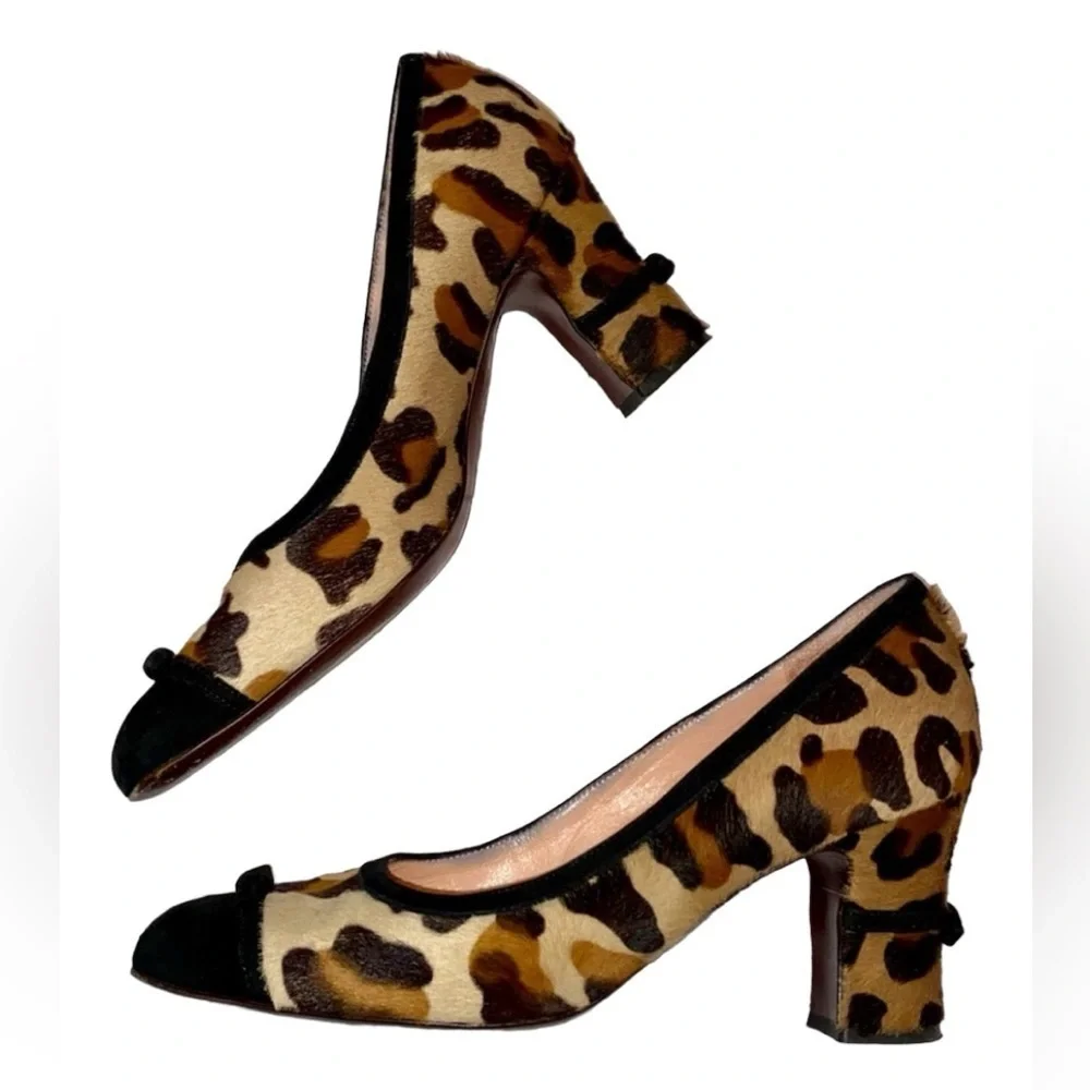 🎉 HOST PICK 🎉L’autre Chose Leopard Leather Fur Heels 37 7